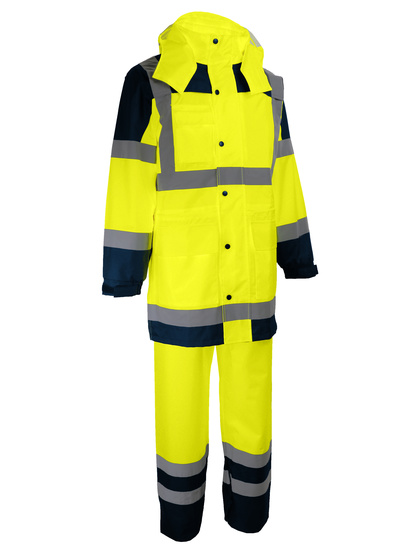 Ensemble de pluie HV jaune/marine - V1893