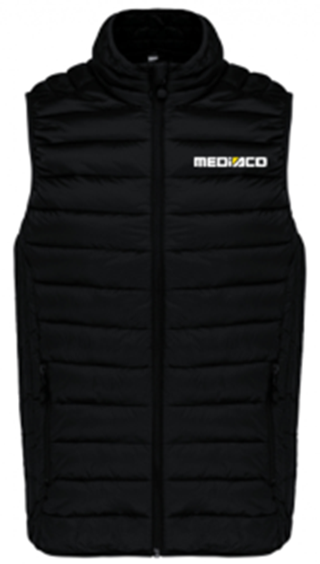 Doudoune légère homme sans manche noir avec logo "MEDIACO" - V7677