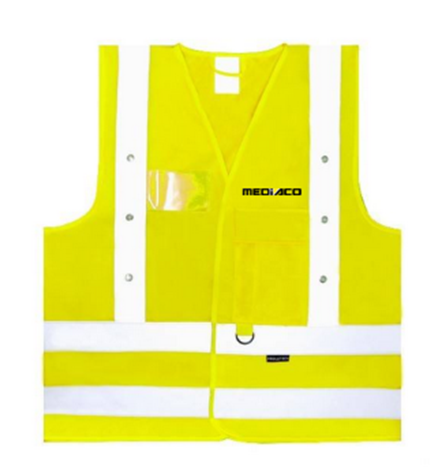 Gilet HV à led jaune avec logo "MEDIACO" - V8031