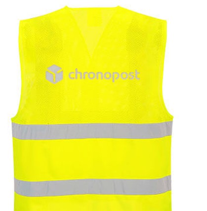 GIilet HV meshair avec porte-badge et marquage "CHRONOPOST" - V9089 - Image 2